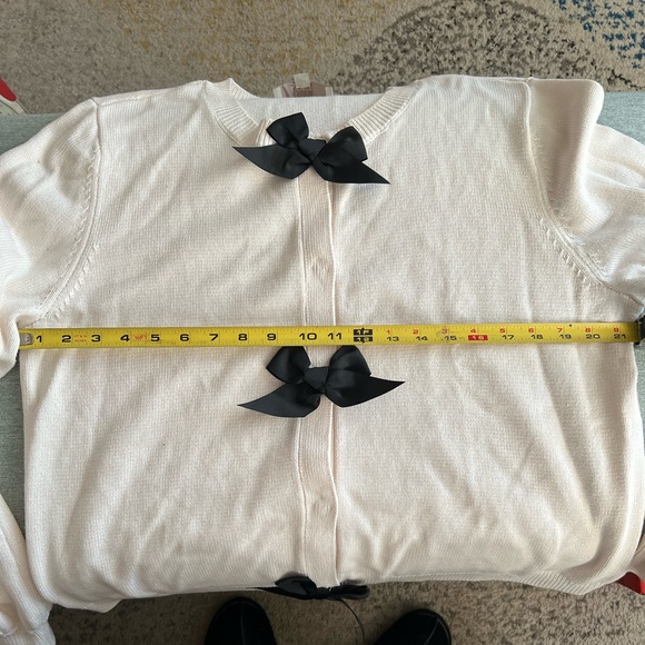 LOFT Cream Cardigan with Black Bow Details - Picture 5 of 5